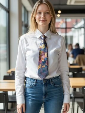Oriental Multicolor Silk Tie